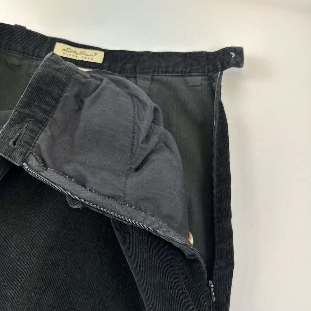 Eddie Bauer Black Corduroy Maxi Skirt Long Cotton Side Zip Pockets Women 18 Tall - Picture 9 of 11